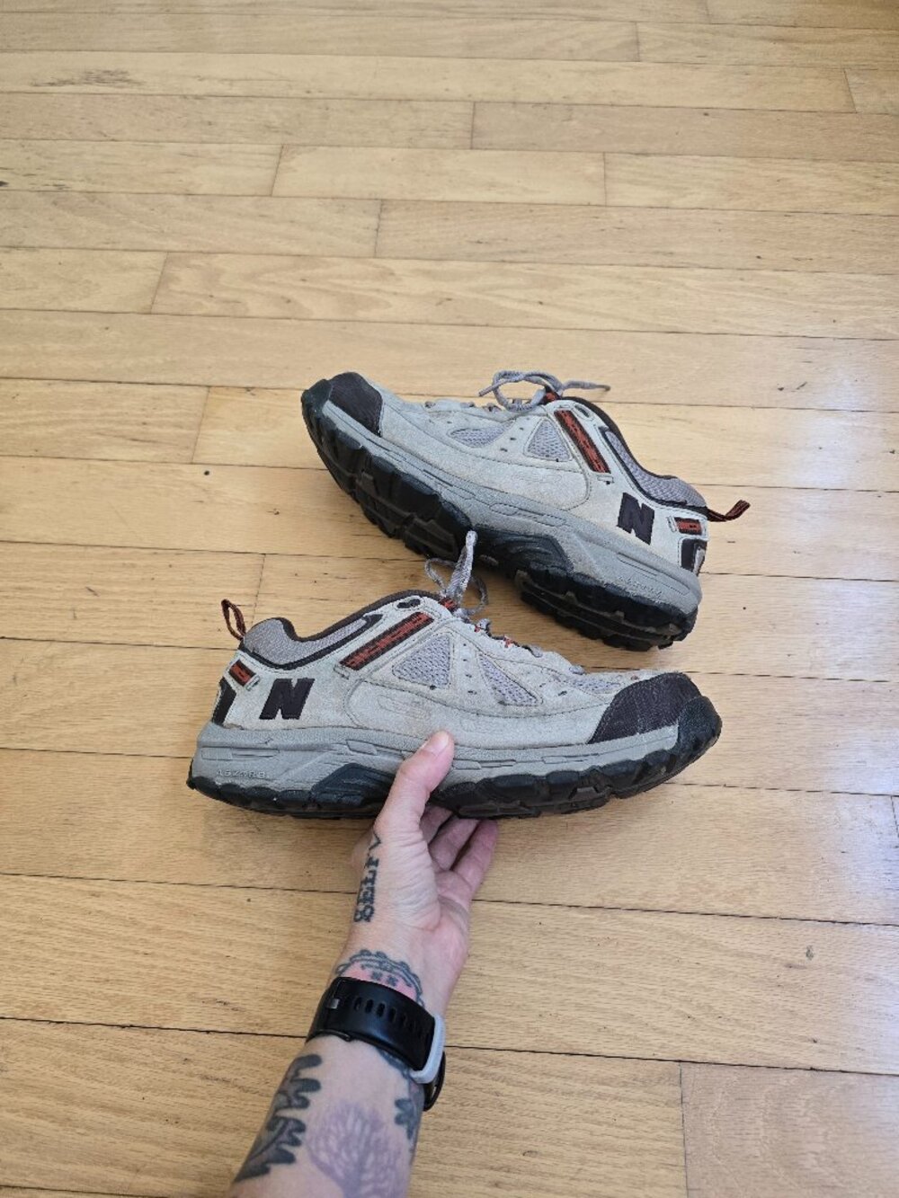 Vintage Y2K New Balance 645 All Terrain Brown Grey Suede Trail Sneakers MENS 10